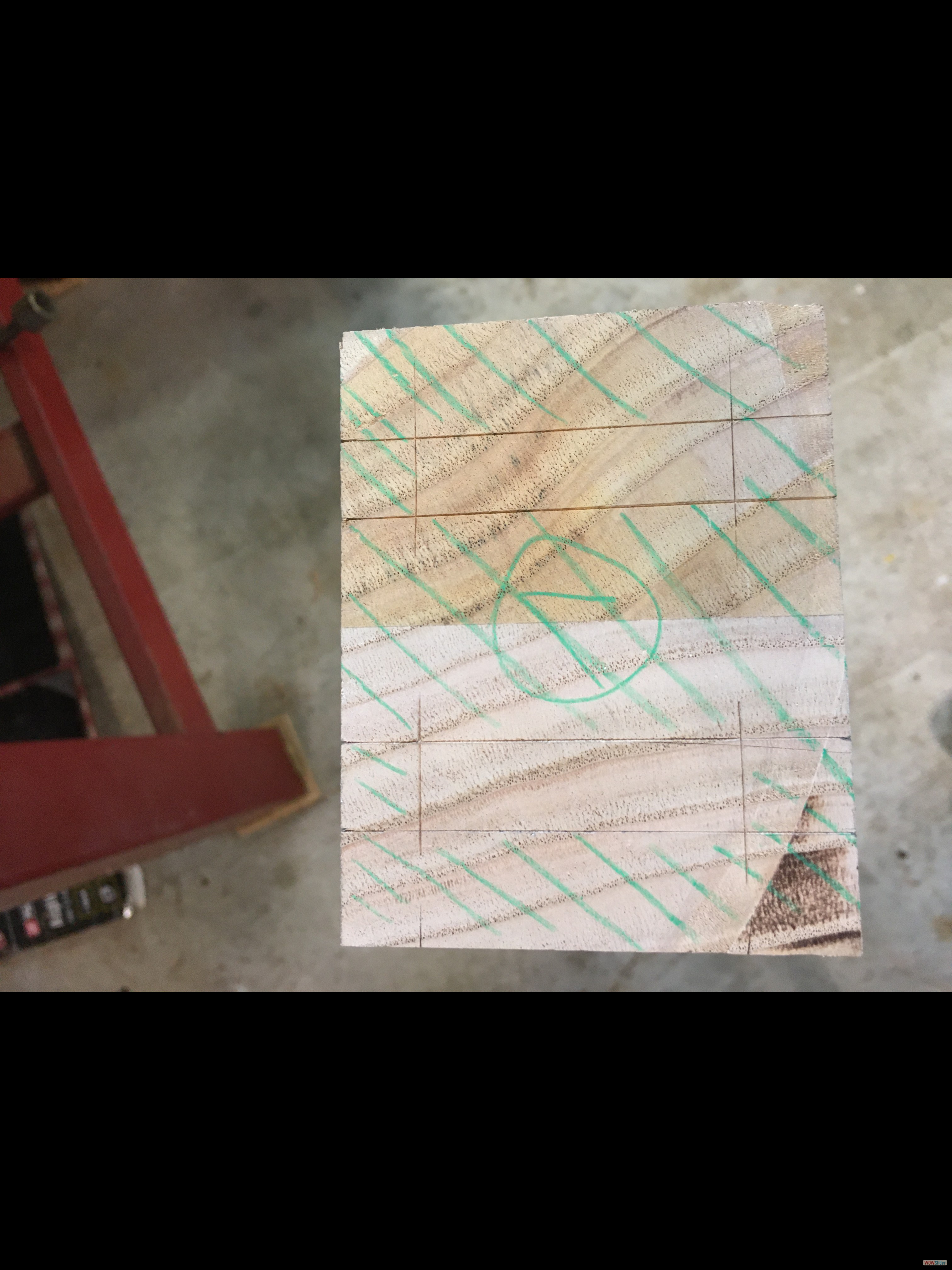 Traçage des tenons.