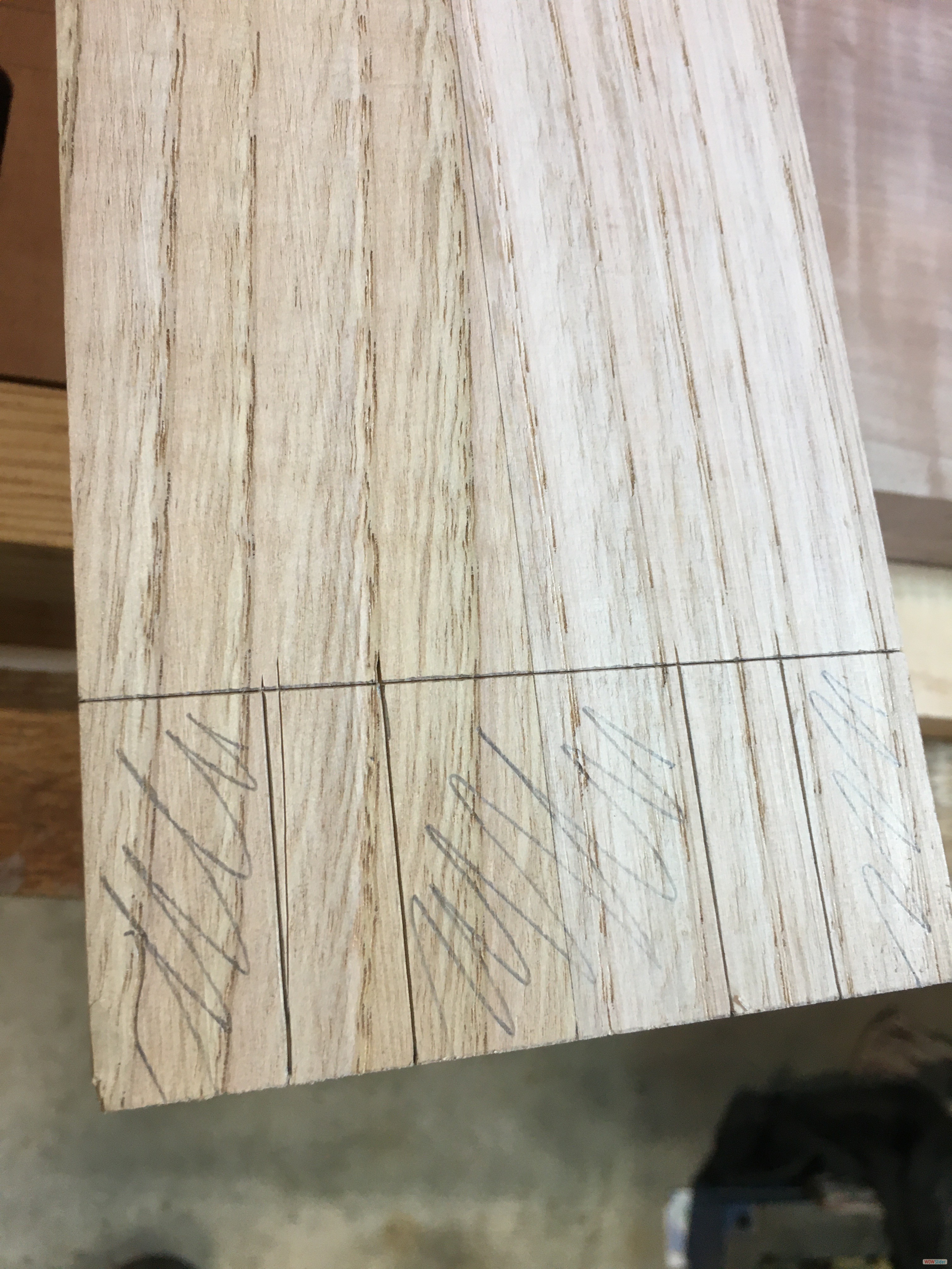 Traçage des tenons.