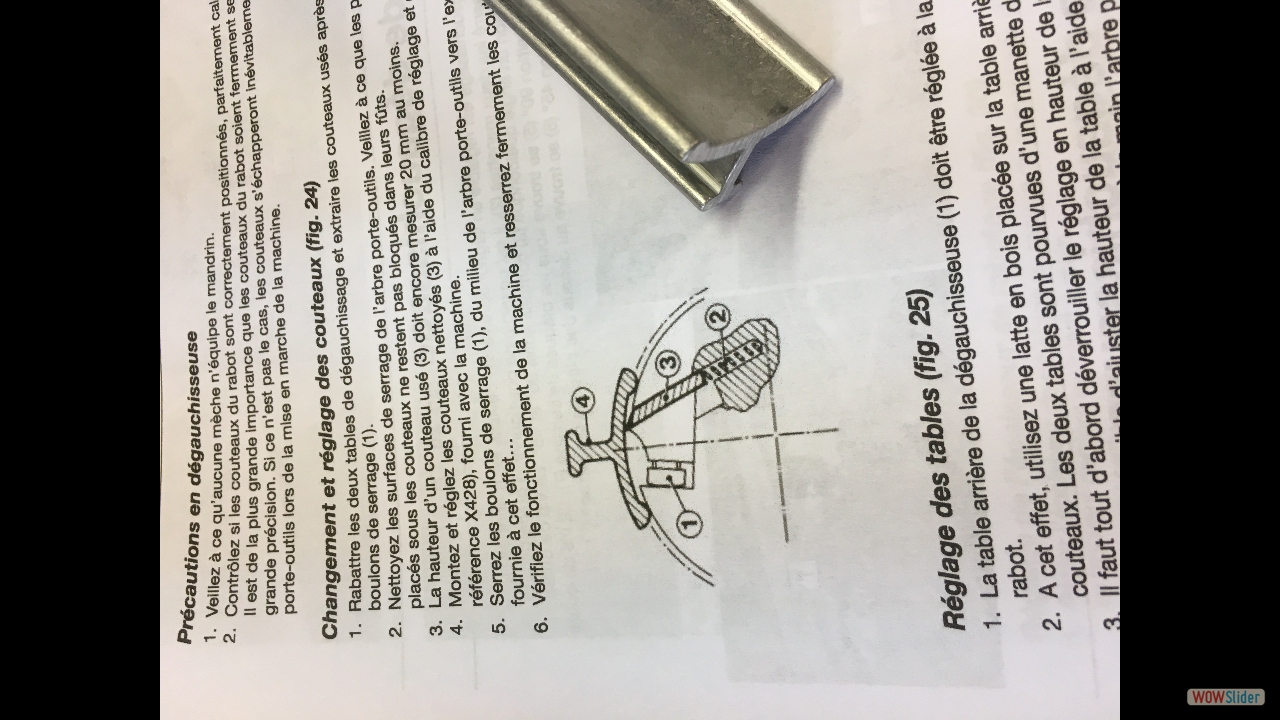 Pour le réglage des fers