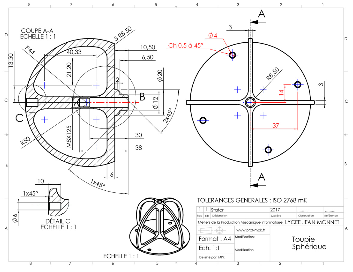 Plan de détail du stator 1/1