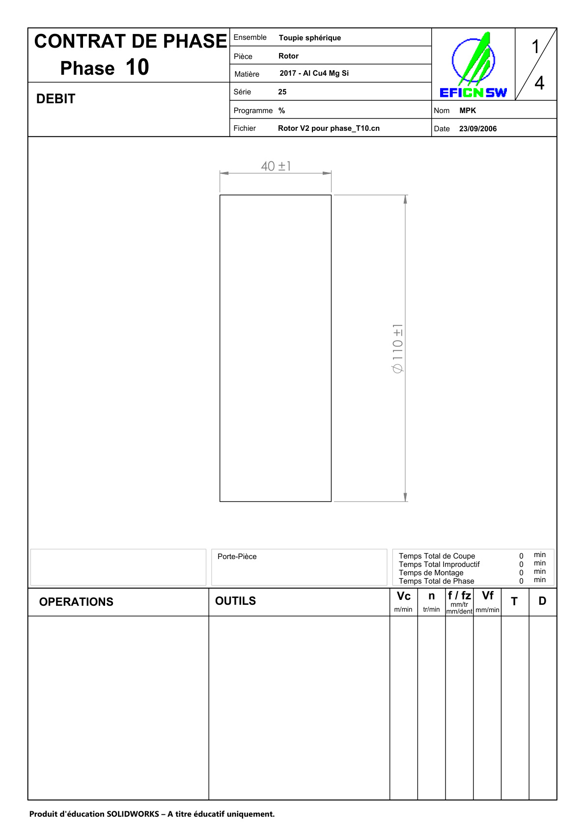 Documents contrats de phases 10, 20, 30, 40 et 50  